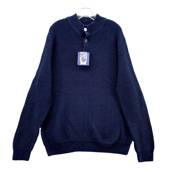 Croft & Barrow Sweater Men XL Blue Cable Knit Fisherman Pullover Classic Outdoor - Picture 1 of 11